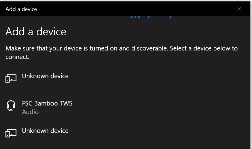 Sélection de l'appareil Windows